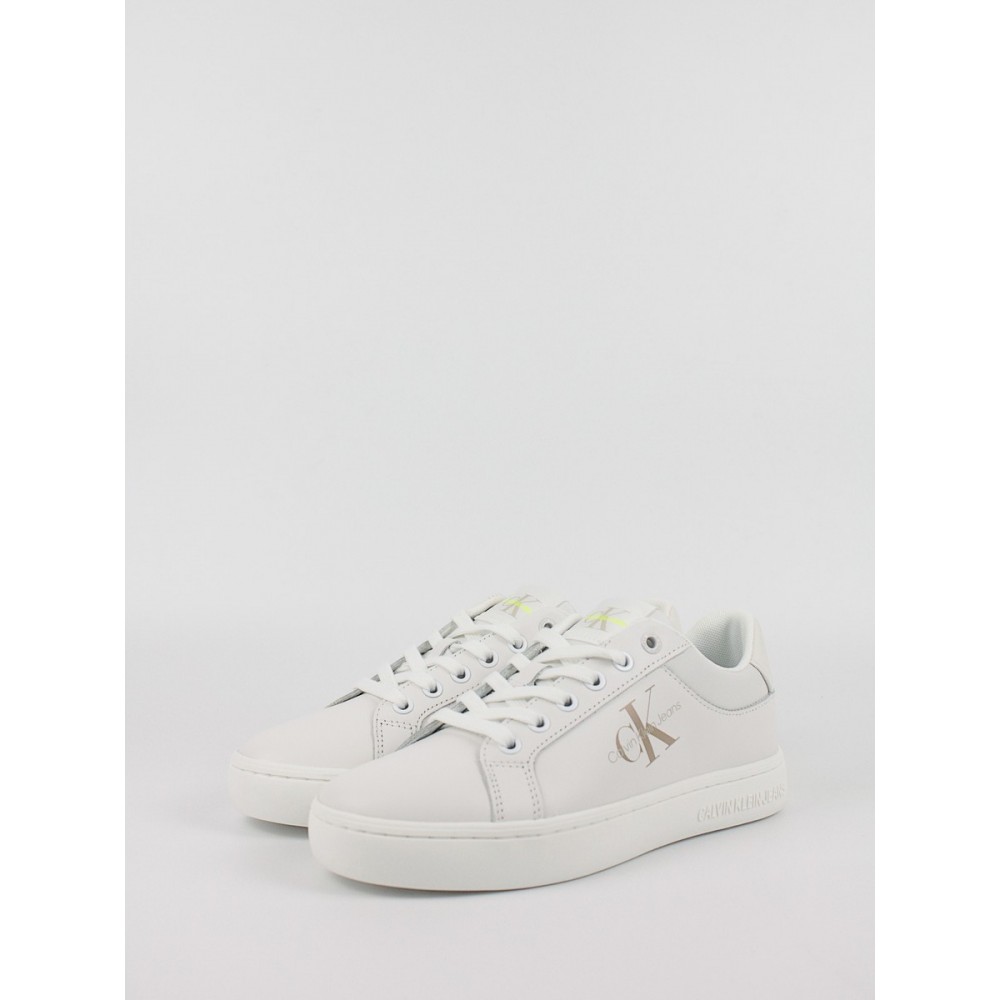 Γυναικεία Sneaker Calvin KLein Classic Cupsole Fluo Contrast Wn YW0YW00912-0LA Ασπρο