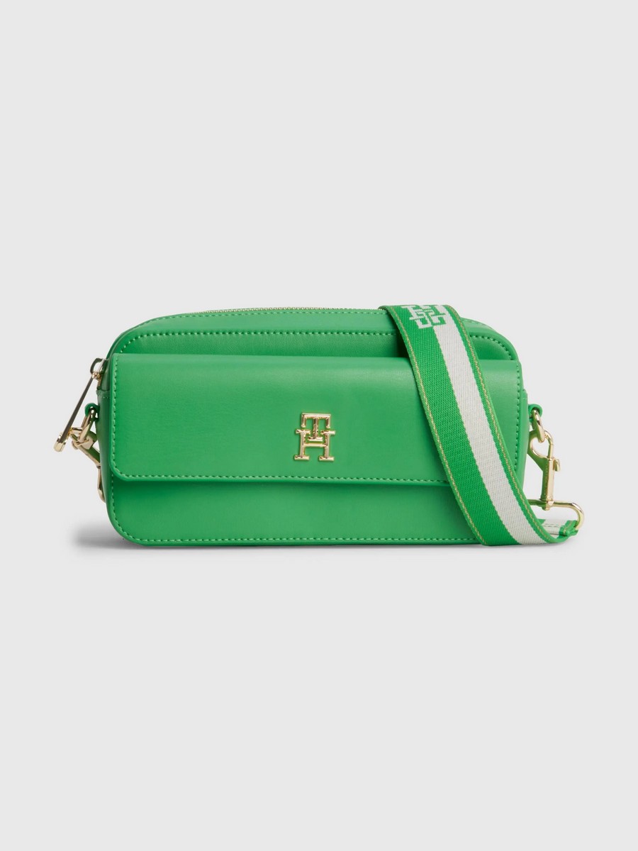 Women Bag Tommy Hilfiger Iconic Tommy Camera Bag AW0AW14467-LXM Green