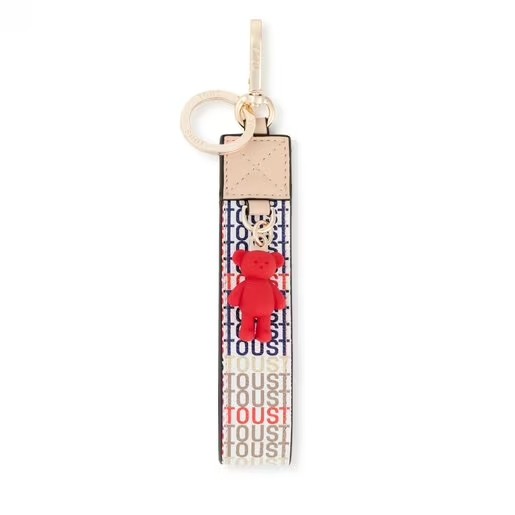 Women's Keychain Tous Llaverno Ribbon Square 2001862001 Multi-Biege