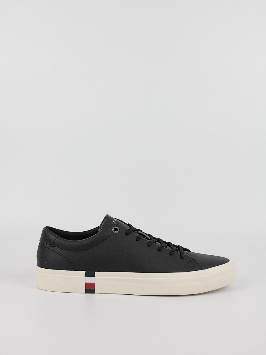 Ανδρικά Sneaker Tommy Hilfiger Corporate Leather Detail Vulc FM0FM04589-BDS Μαύρο