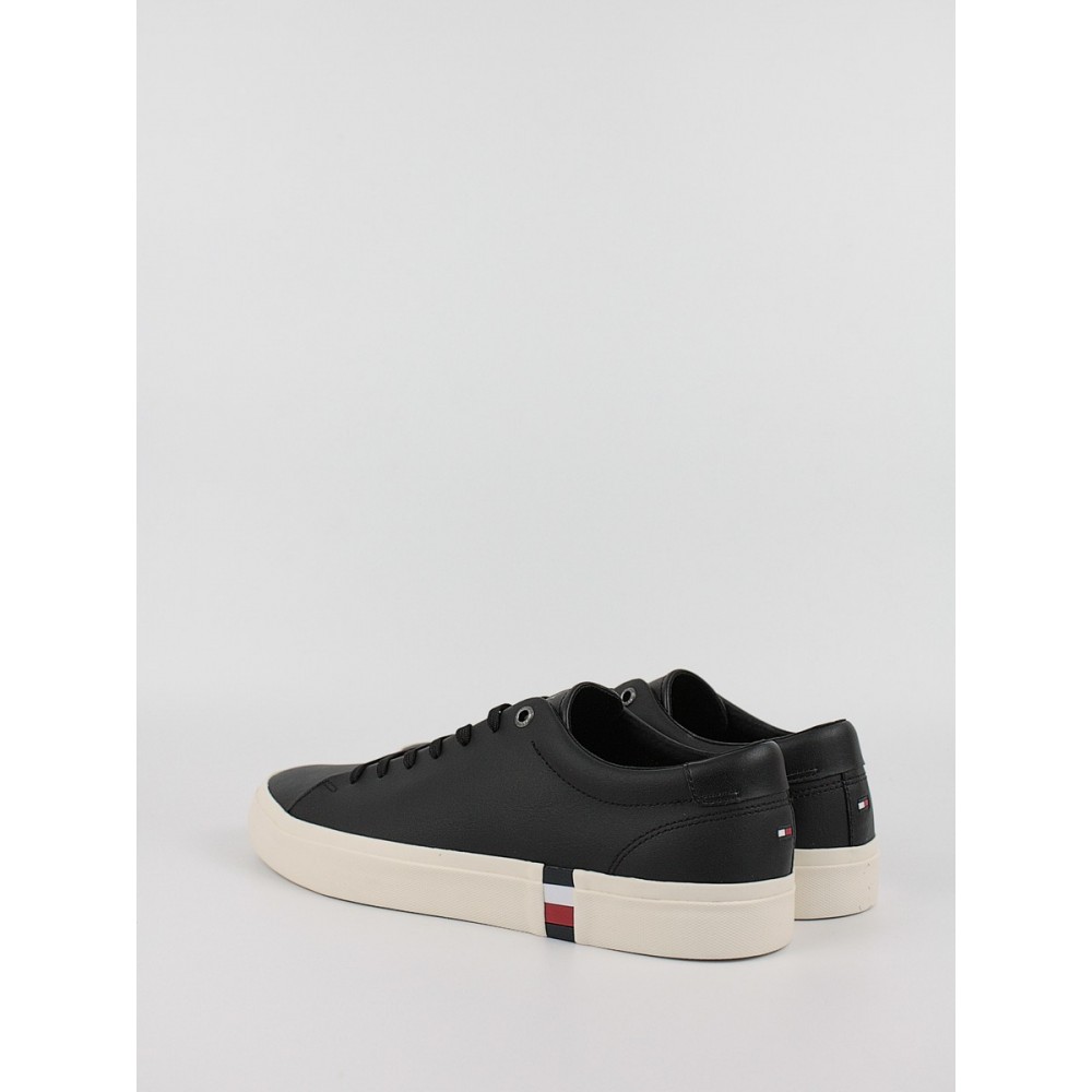 Ανδρικά Sneaker Tommy Hilfiger Corporate Leather Detail Vulc FM0FM04589-BDS Μαύρο