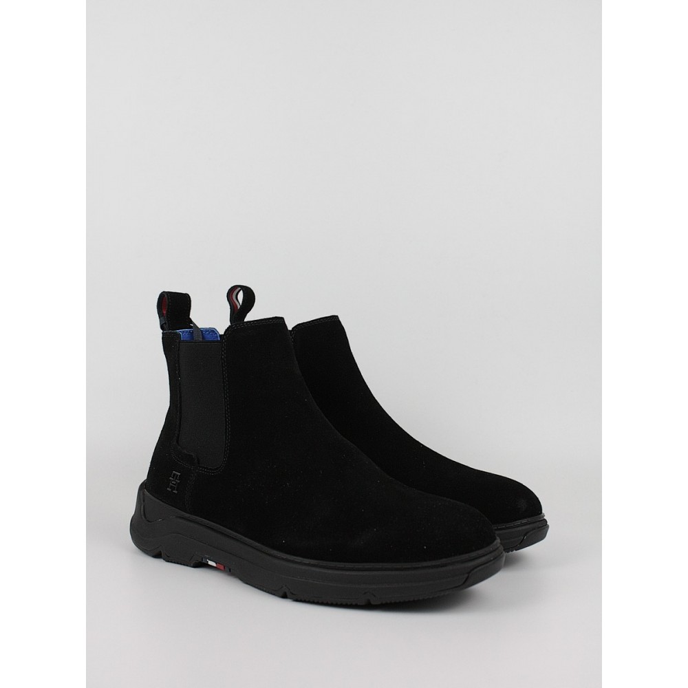 Men Boot Tommy Hilfiger Premium Th Suede Hybrid Chelsea FM0FM04683-BDS Black Men Boot Tommy Hilfiger Premium Th Suede Hybrid Chelsea FM0FM04683-BDS Black