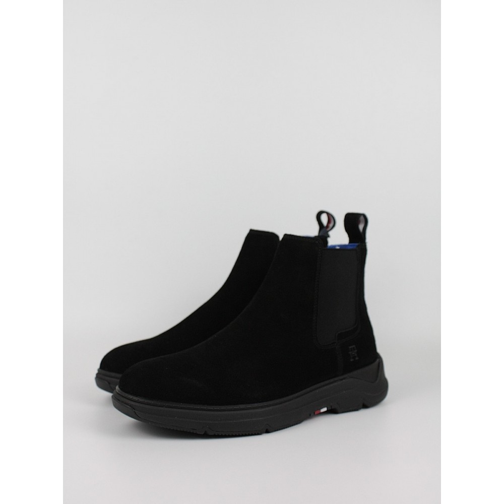 Men Boot Tommy Hilfiger Premium Th Suede Hybrid Chelsea FM0FM04683-BDS Black Men Boot Tommy Hilfiger Premium Th Suede Hybrid Chelsea FM0FM04683-BDS Black