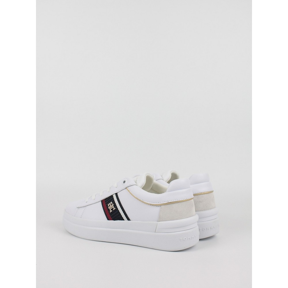 Women Sneaker Tommy Hilfiger Corp Webbing Court Sneaker FW0FW07387-YBS White