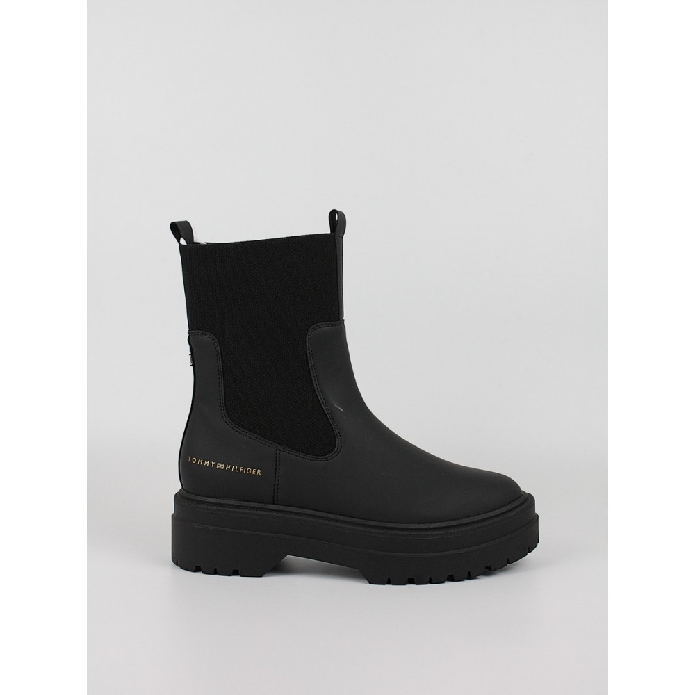 Γυναικεία Μποτάκια Tommy Hilfiger Feminine Seasonal Rainboot FW0FW07226-BDS Μαύρο