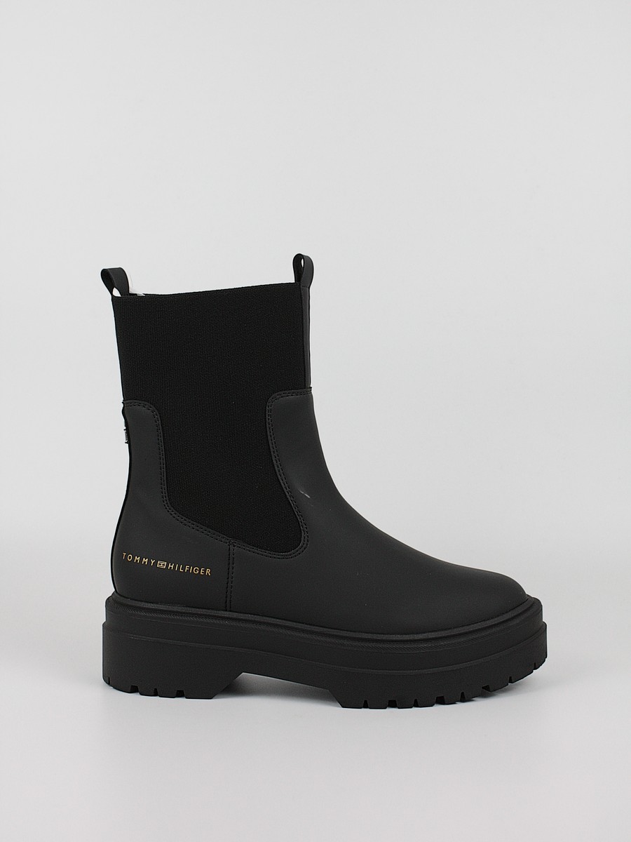 Γυναικεία Μποτάκια Tommy Hilfiger Feminine Seasonal Rainboot FW0FW07226-BDS Μαύρο