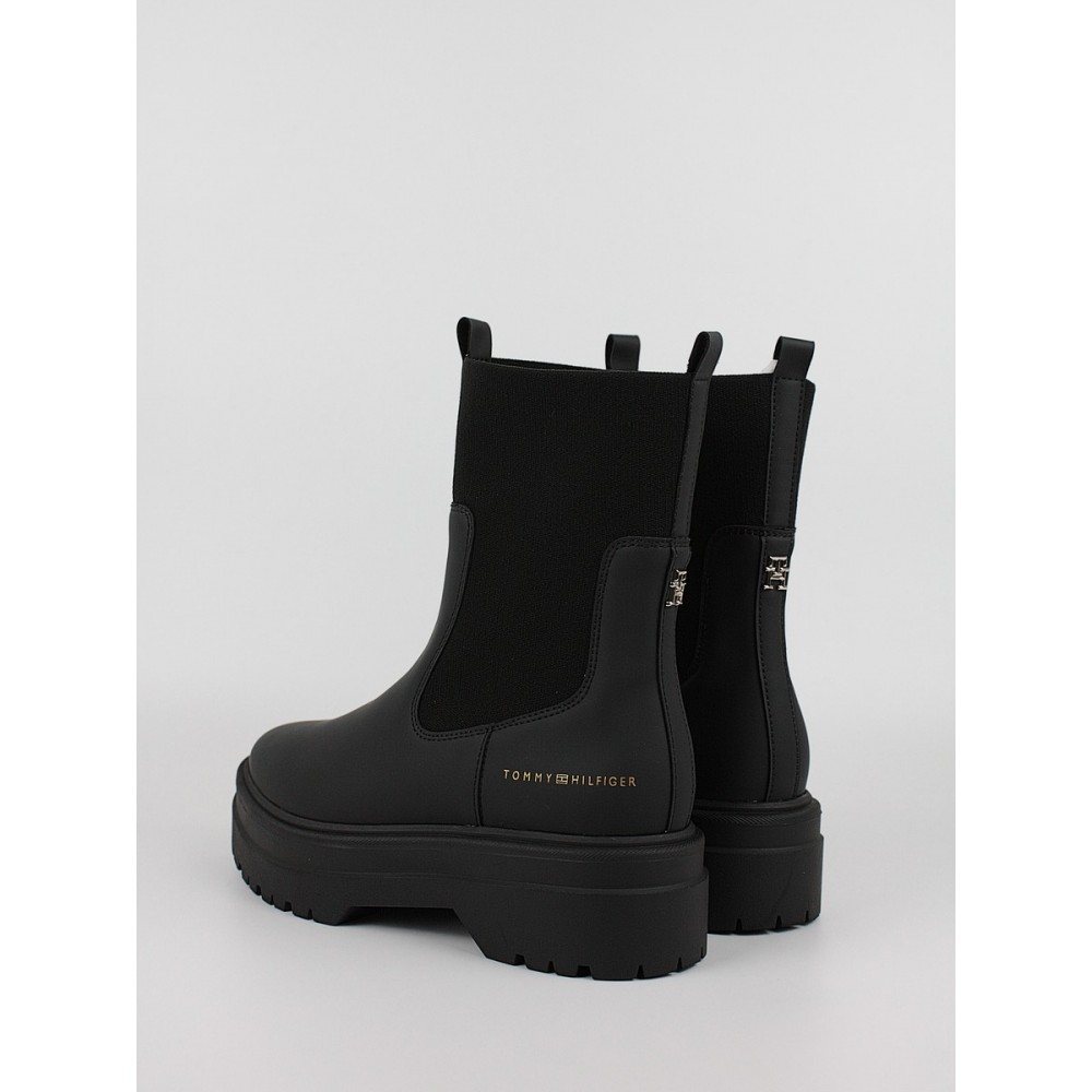 Γυναικεία Μποτάκια Tommy Hilfiger Feminine Seasonal Rainboot FW0FW07226-BDS Μαύρο