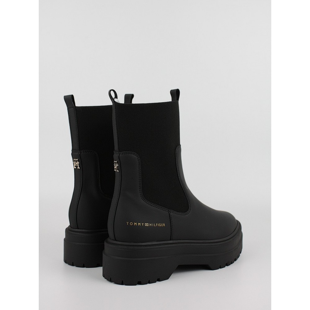 Γυναικεία Μποτάκια Tommy Hilfiger Feminine Seasonal Rainboot FW0FW07226-BDS Μαύρο