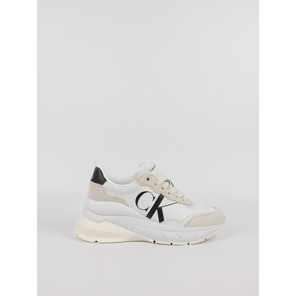 Women Sneaker Calvin KLein Wedge Runner Mix Lth Wn YW0YW01099-YBR White Women Sneaker Calvin KLein Wedge Runner Mix Lth Wn YW0YW01099-YBR White