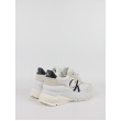 Γυναικεία Sneaker Calvin KLein Wedge Runner Mix Lth Wn YW0YW01099-YBR Ασπρο