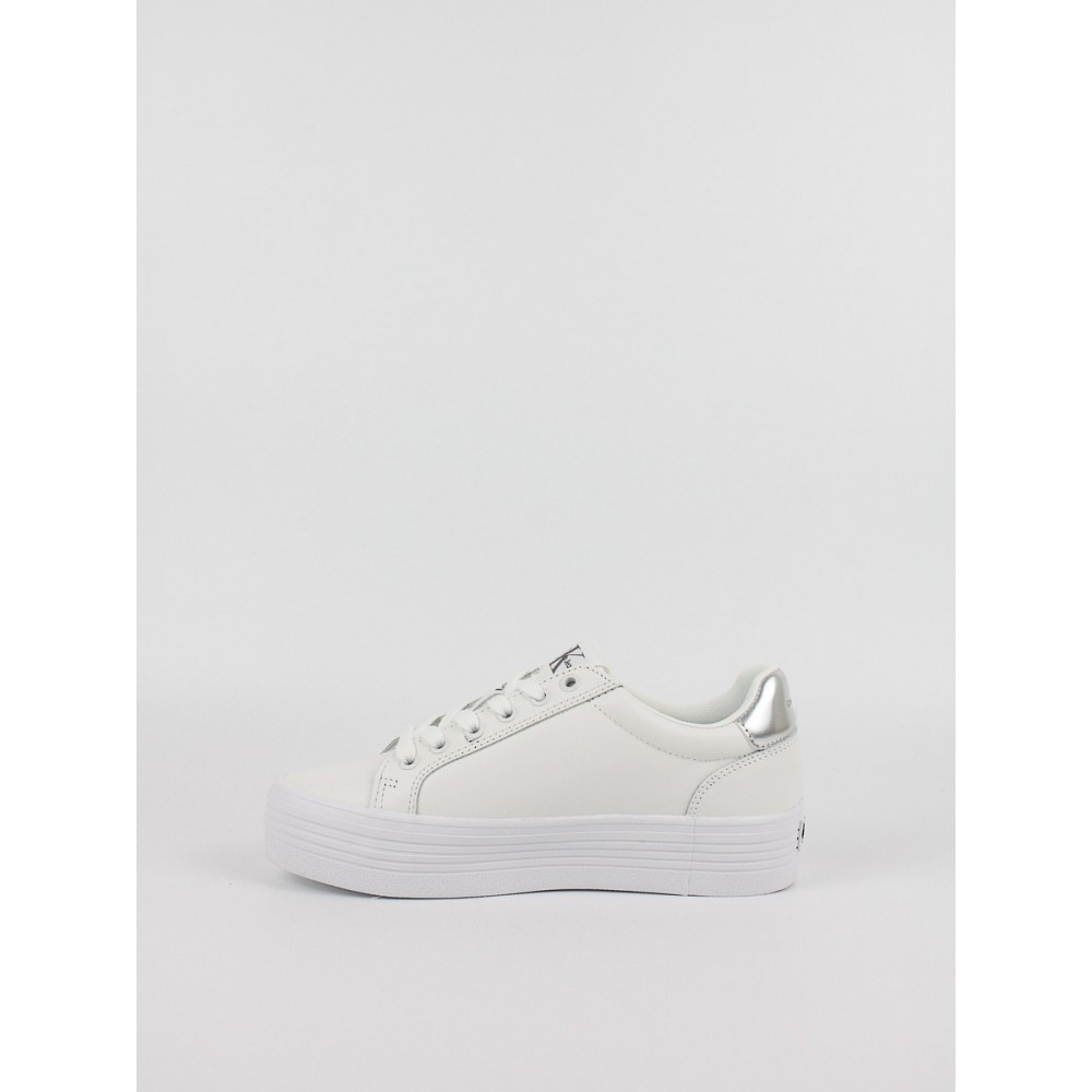 Γυναικεία Sneaker Calvin KLein Vulk Flatform Laceup Lth Refl Wn YW0YW01222-YBR Ασπρο