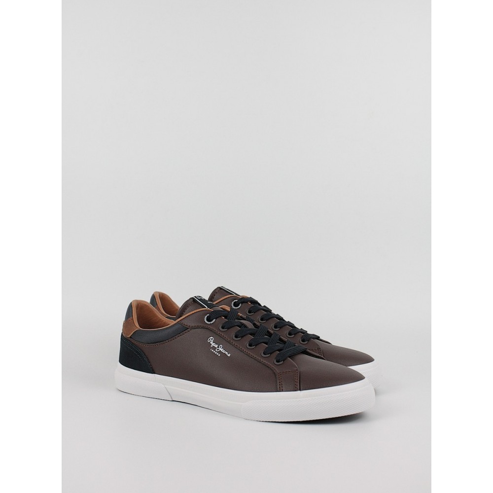 Ανδρικό Sneaker Pepe Jeans London Kenton Court PMS30839-878 Καφέ