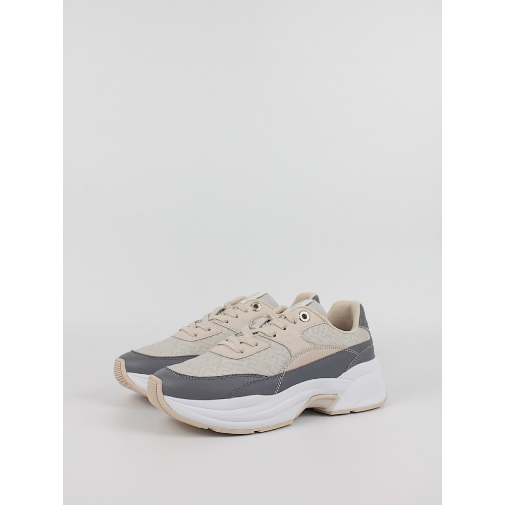 Γυναικεία Sneaker Tommy Hilfiger Chunky Feminine Runner FW0FW07572-PTP Μπεζ-Γκρι