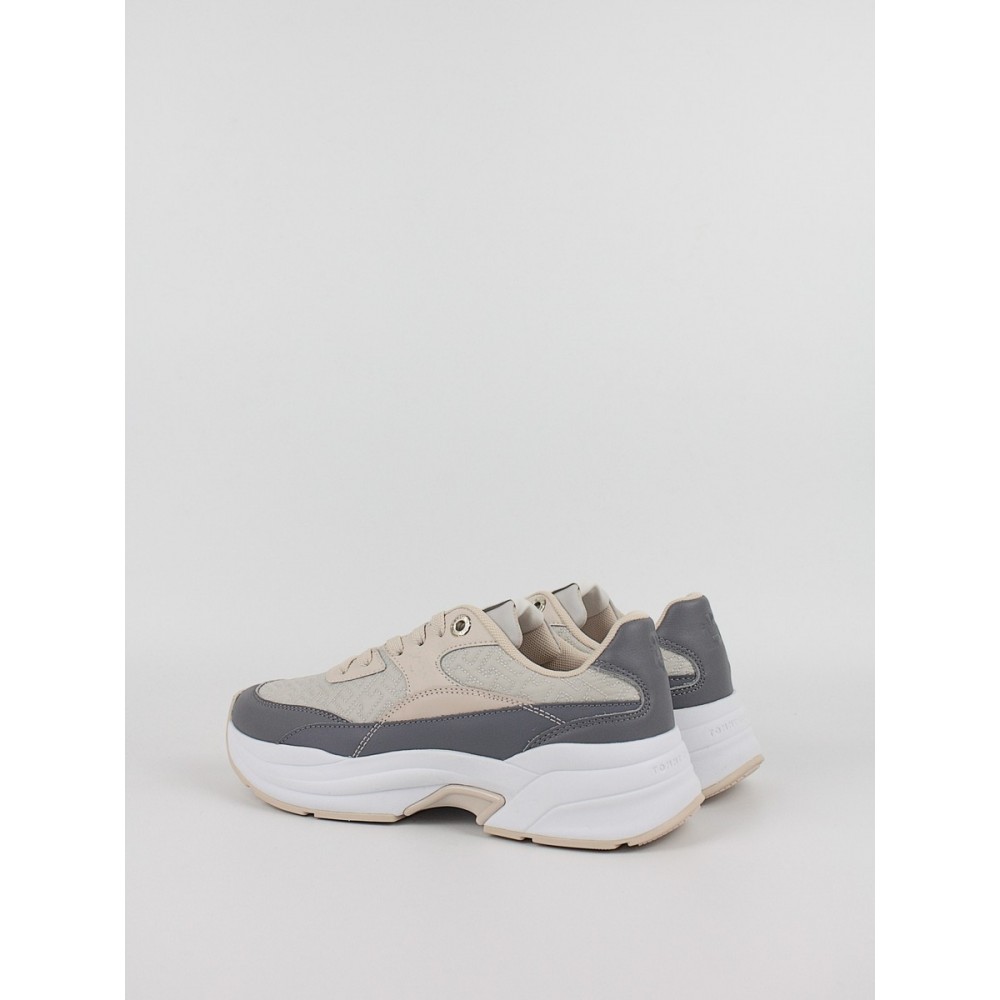 Γυναικεία Sneaker Tommy Hilfiger Chunky Feminine Runner FW0FW07572-PTP Μπεζ-Γκρι