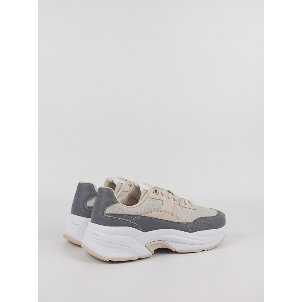 Γυναικεία Sneaker Tommy Hilfiger Chunky Feminine Runner FW0FW07572-PTP Μπεζ-Γκρι