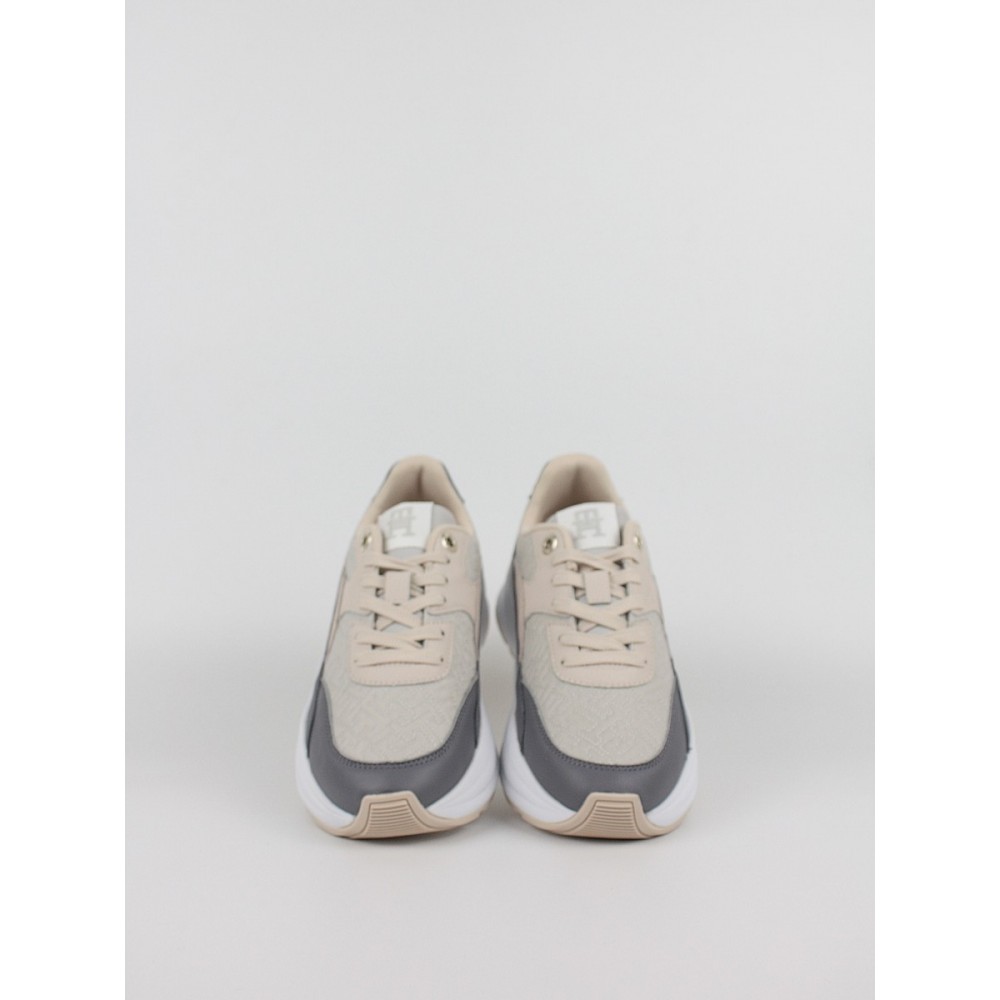 Γυναικεία Sneaker Tommy Hilfiger Chunky Feminine Runner FW0FW07572-PTP Μπεζ-Γκρι