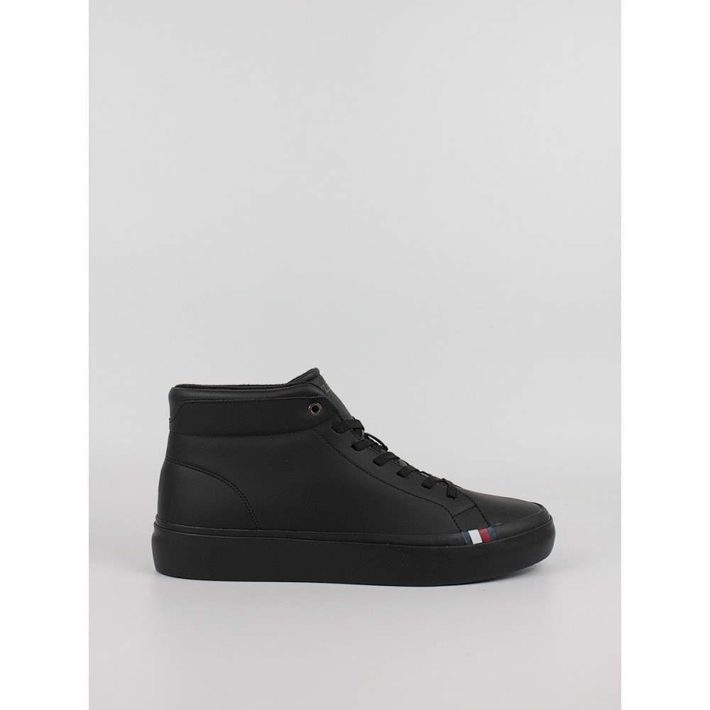 Ανδρικά Sneaker Tommy Hilfiger Modern Vulc Lth Hi Wl FM0FM04820-0GQ Μαύρο