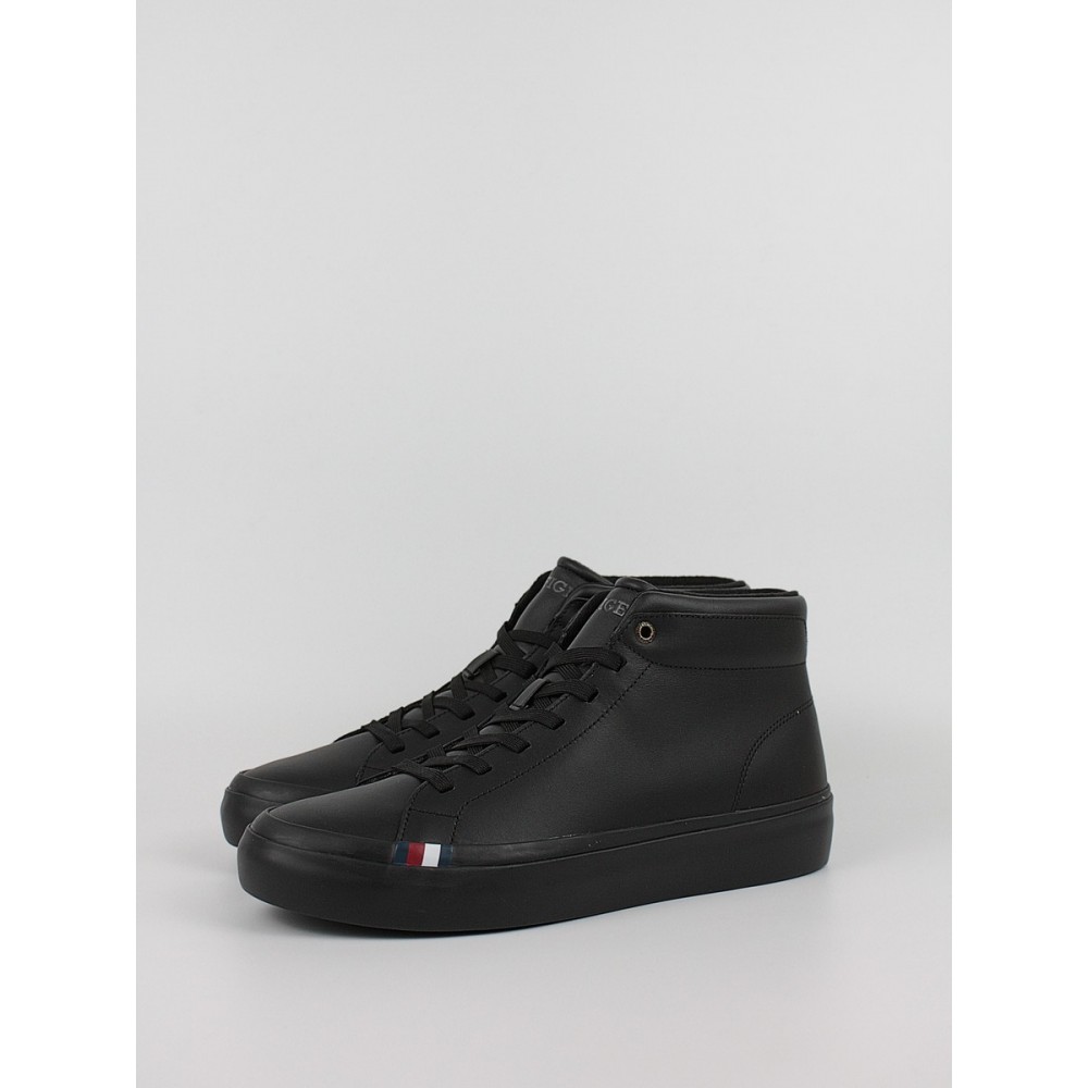 Ανδρικά Sneaker Tommy Hilfiger Modern Vulc Lth Hi Wl FM0FM04820-0GQ Μαύρο