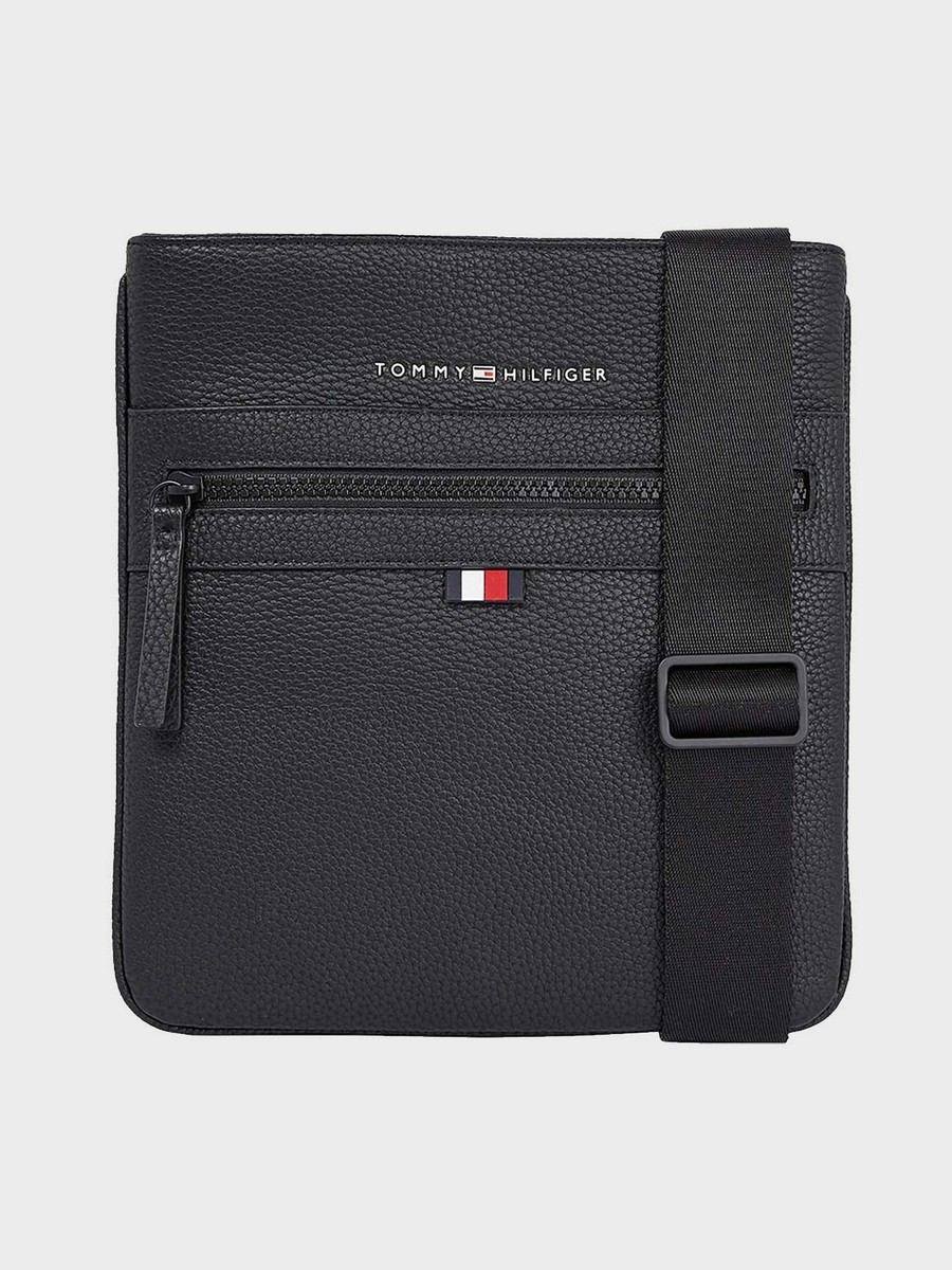 Men Backpack Monogram Tommy Hilfiger Essential Pu Crossover AM0AM09506-BDS Black