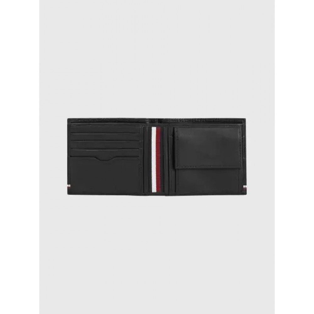 Men Wallet Tommy Hilfiger Th Central Extra Cc and Coin Wallet AM0AM11260-BDS Black