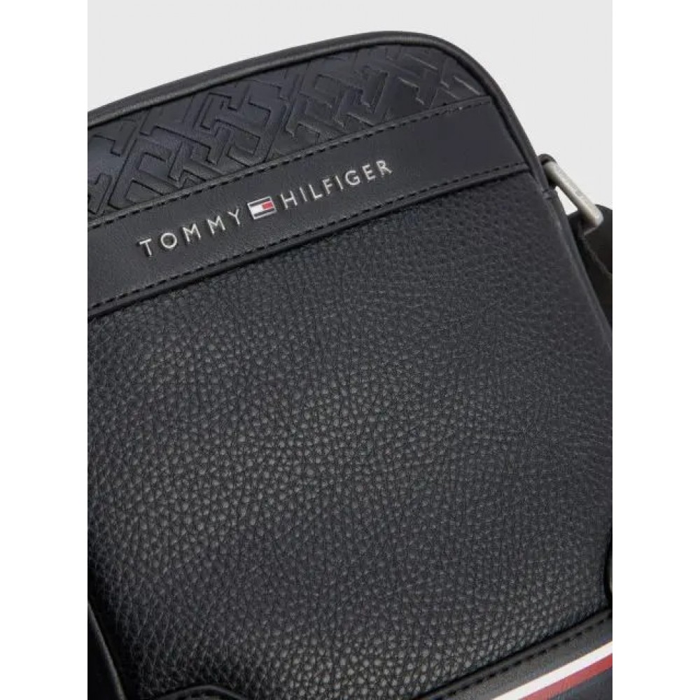 Men Backpack Monogram Tommy Hilfiger Th Central Mini Reporter AM0AM11308-BDS Black