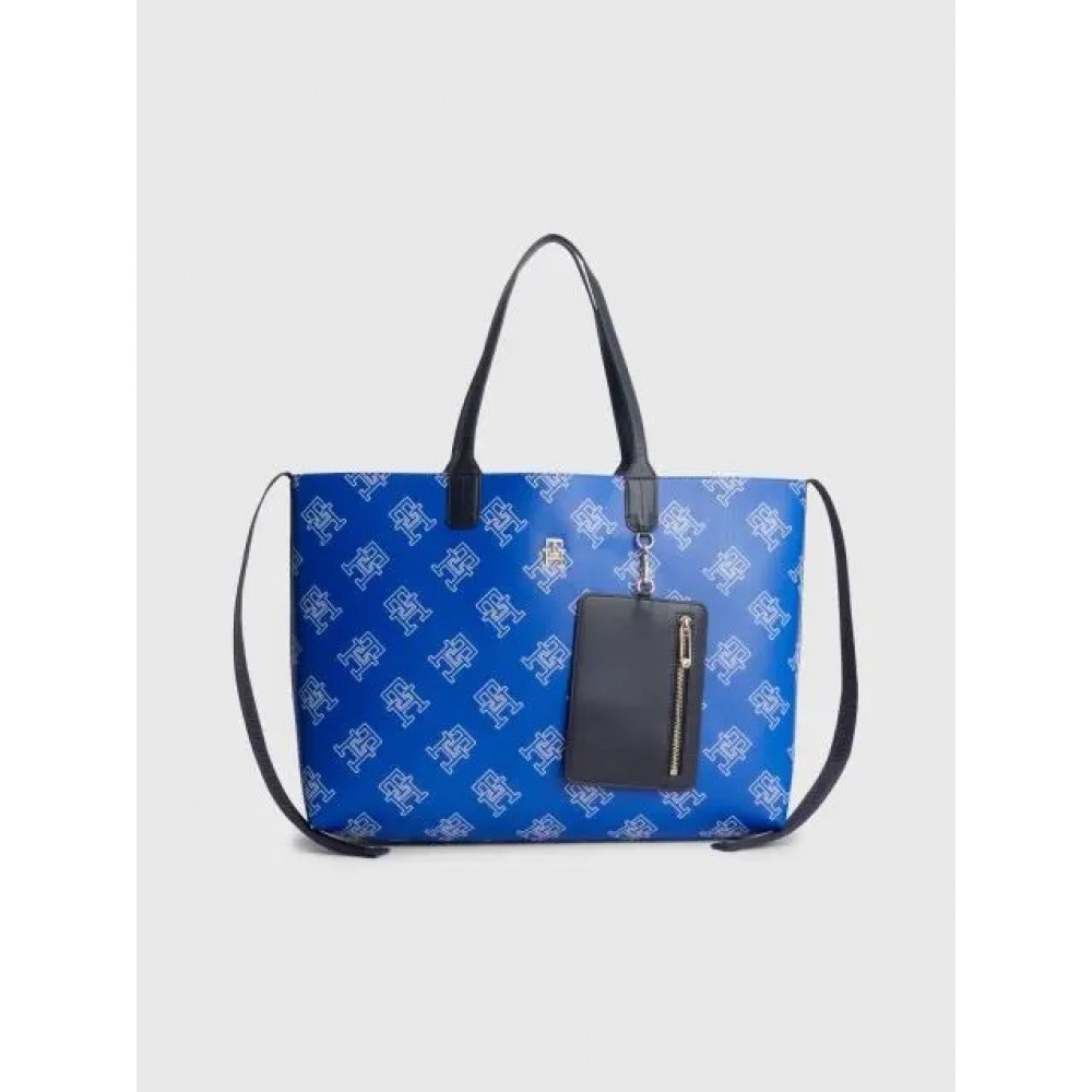 Γυναικεία Τσάντα Tommy Hilfiger Iconic Tommy Tote Mono AW0AW15133-C66 Μπλε