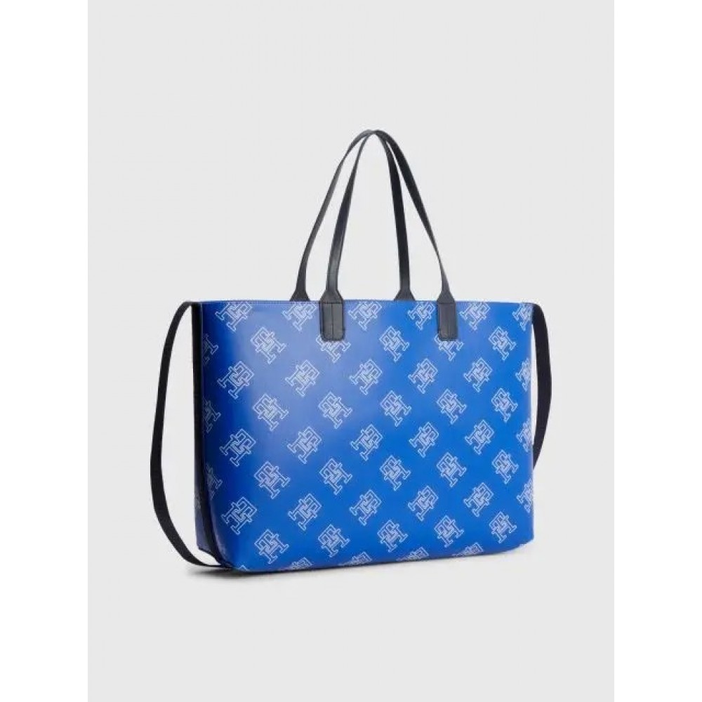 Women Bag Tommy Hilfiger Iconic Tommy Tote Mono AW0AW15133-C66 Blue