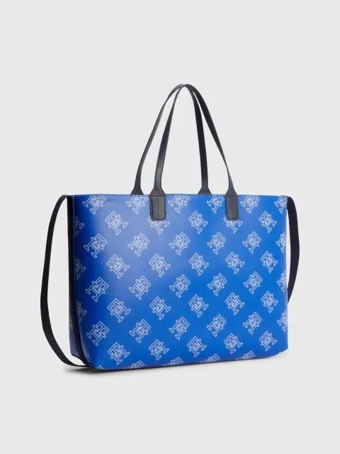 Women Bag Tommy Hilfiger Iconic Tommy Tote Mono AW0AW15133-C66 Blue