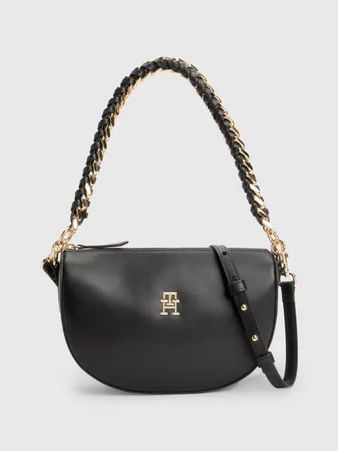 Women Bag Tommy Hilfiger Th Feminine Half Moon Crossover AW0AW14859-BDS Black