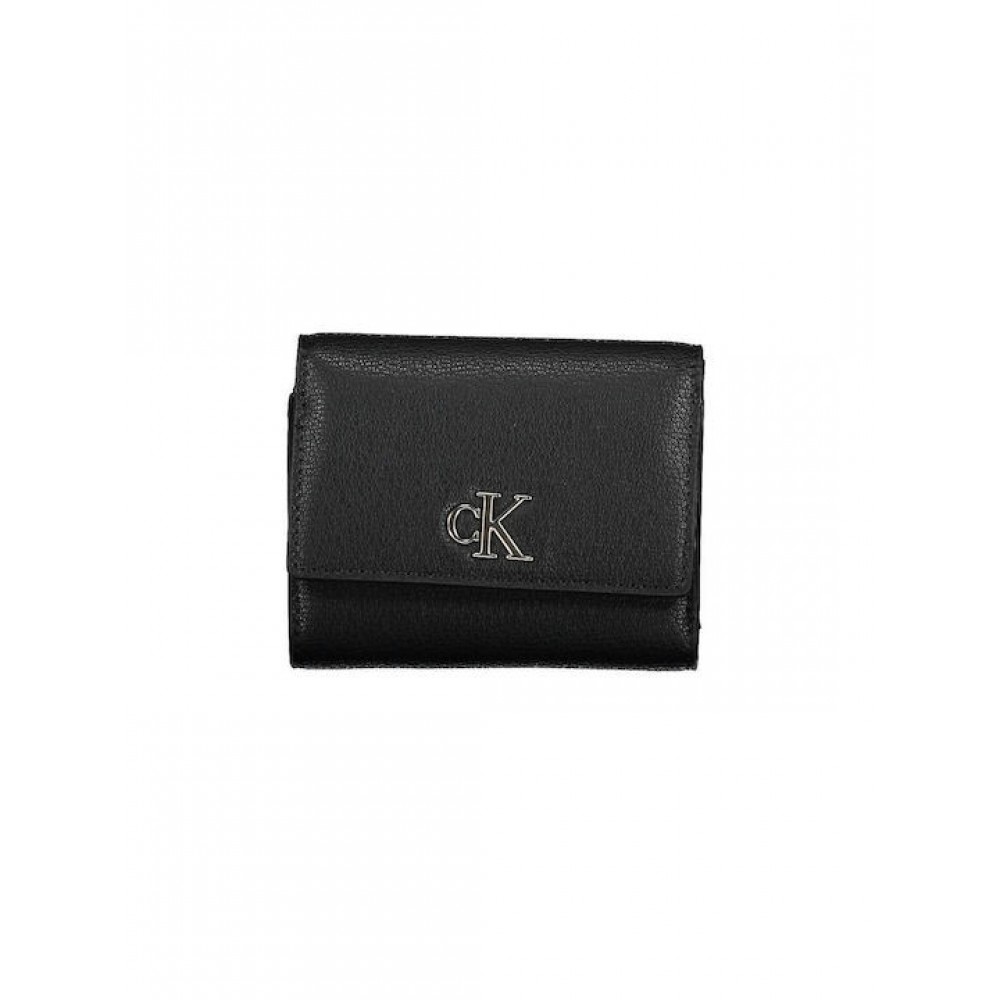 Γυναικείο Πορτοφόλι Calvin klein Minimal Monogram Med Trifold K60K610107-BDS Μαύρο