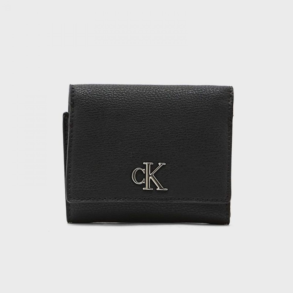 Γυναικείο Πορτοφόλι Calvin klein Minimal Monogram Med Trifold K60K610107-BDS Μαύρο