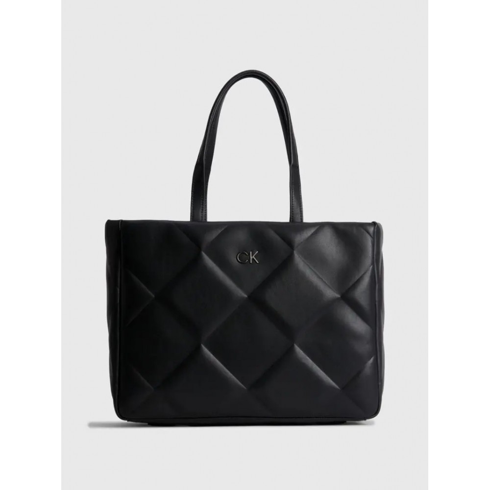 Γυναικεία Τσάντα Calvin Klein Re Lock Quilt Tote Lg K60K610761-BAX Μαύρη