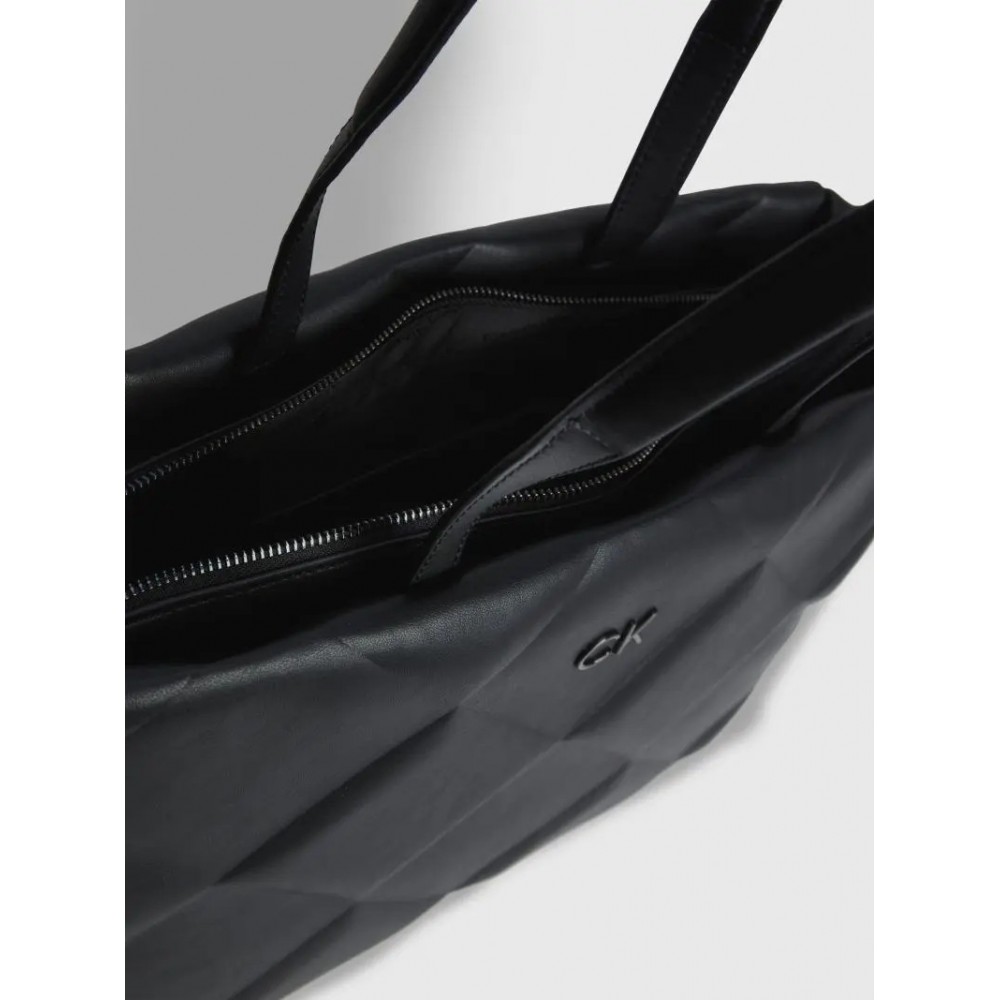 Γυναικεία Τσάντα Calvin Klein Re Lock Quilt Tote Lg K60K610761-BAX Μαύρη