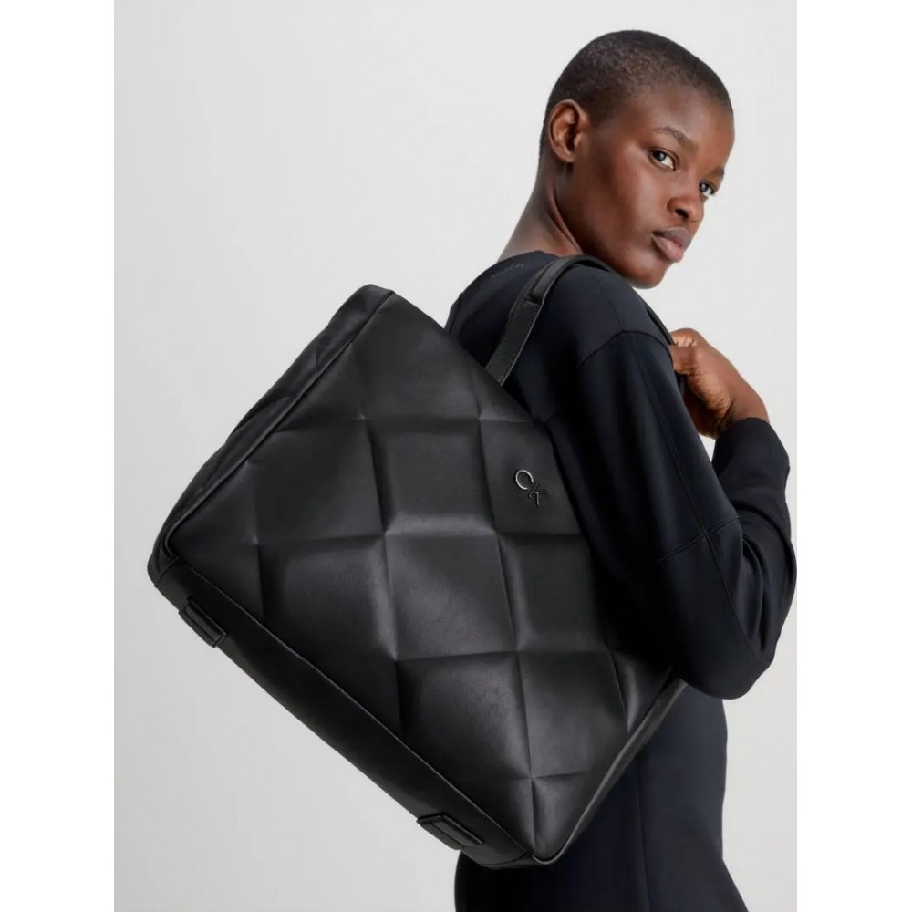 Γυναικεία Τσάντα Calvin Klein Re Lock Quilt Tote Lg K60K610761-BAX Μαύρη