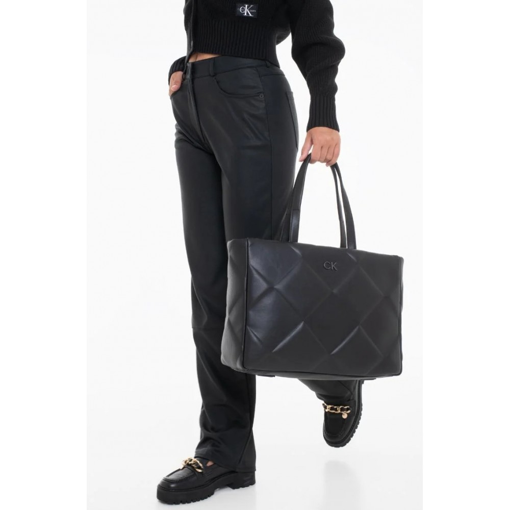 Women's Bag Calvin Klein Re Lock Quilt Tote Lg K60K610761-BAX  Black