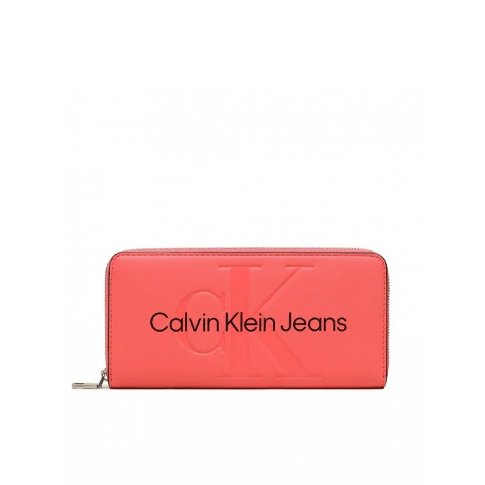 Γυναικείο Πορτοφόλι Calvin Klein Sculpted Mono Z/A Mono Wallet K60K607634-TCO Κοραλί