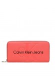 Γυναικείο Πορτοφόλι Calvin Klein Sculpted Mono Z/A Mono Wallet K60K607634-TCO Κοραλί