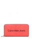 Γυναικείο Πορτοφόλι Calvin Klein Sculpted Mono Z/A Mono Wallet K60K607634-TCO Κοραλί