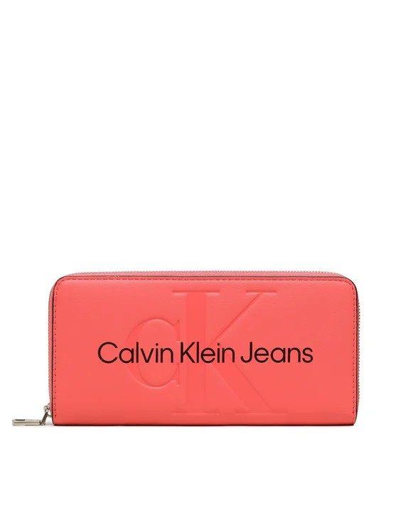 Women Wallet Calvin Klein Sculpted Mono Z/A Mono Wallet K60K607634-TCO Coral