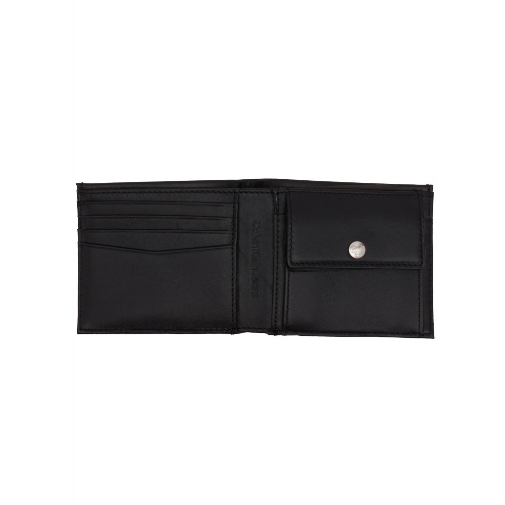 Men Wallet Calvin Klein Monogram Soft Bifold W/Coin K50K510724-BDS Black