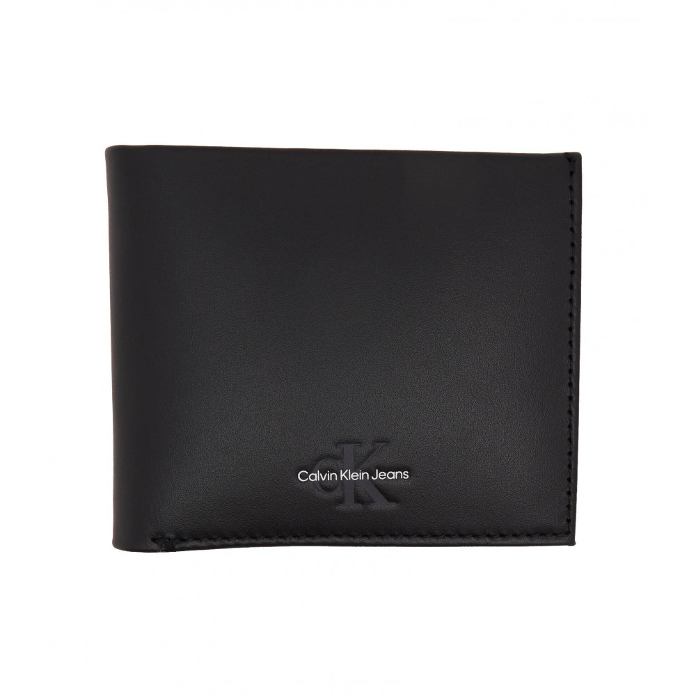 Men Wallet Calvin Klein Monogram Soft Bifold W/Coin K50K510724-BDS Black