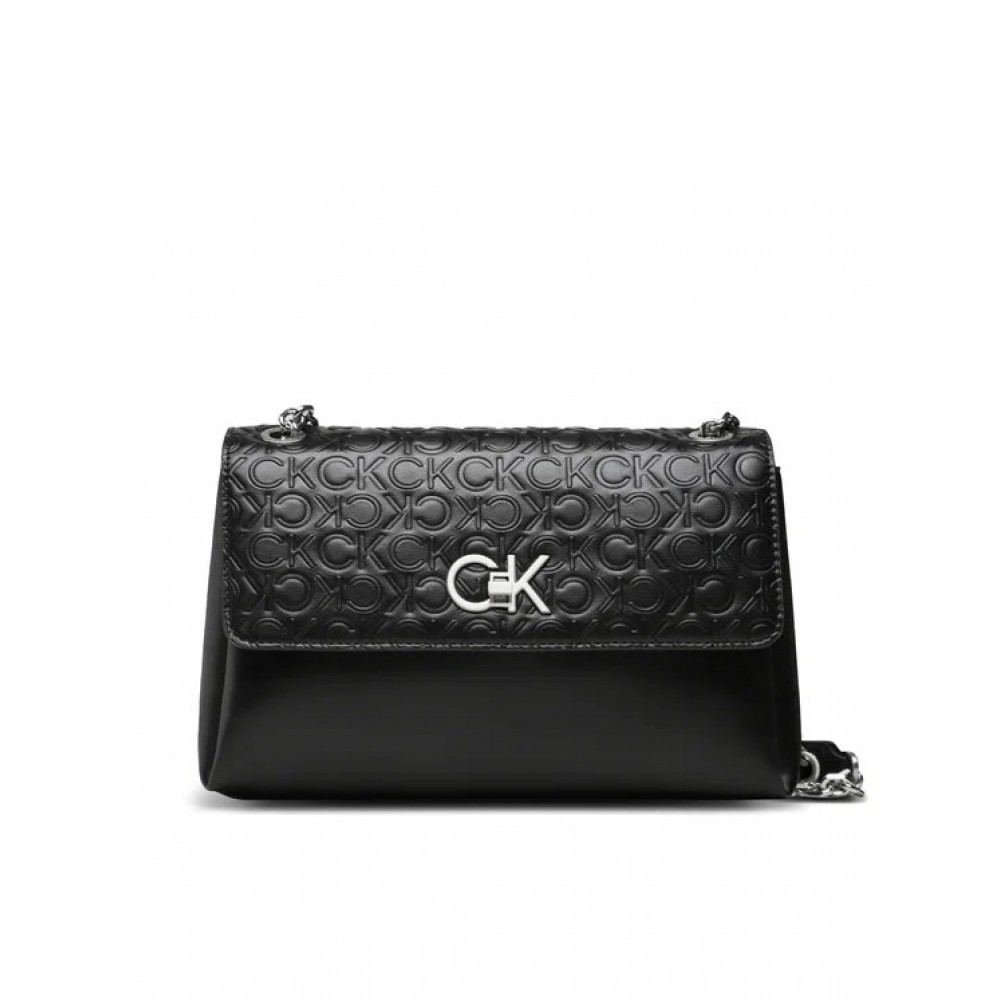 Γυναικεία Τσάντα Calvin Klein Re-Lock Ew Conv Crossbody Emb Mn K60K610919-BAX Μαύρη