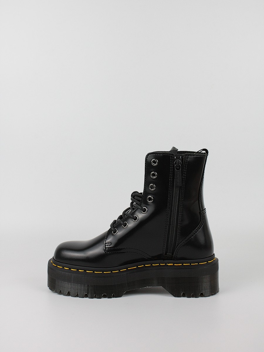 Women Boots Dr Martens Jadon Smooth Leather Platform Boots Black