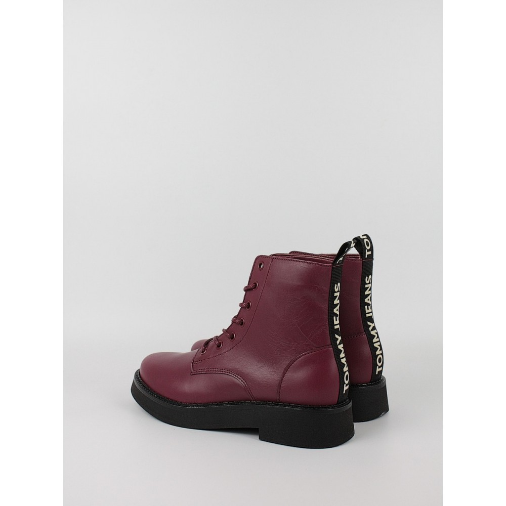 Women Boots Tommy Hilfiger Tjw Tjw Lace Up Flat Boot EN0EN02310-XJS Bordo