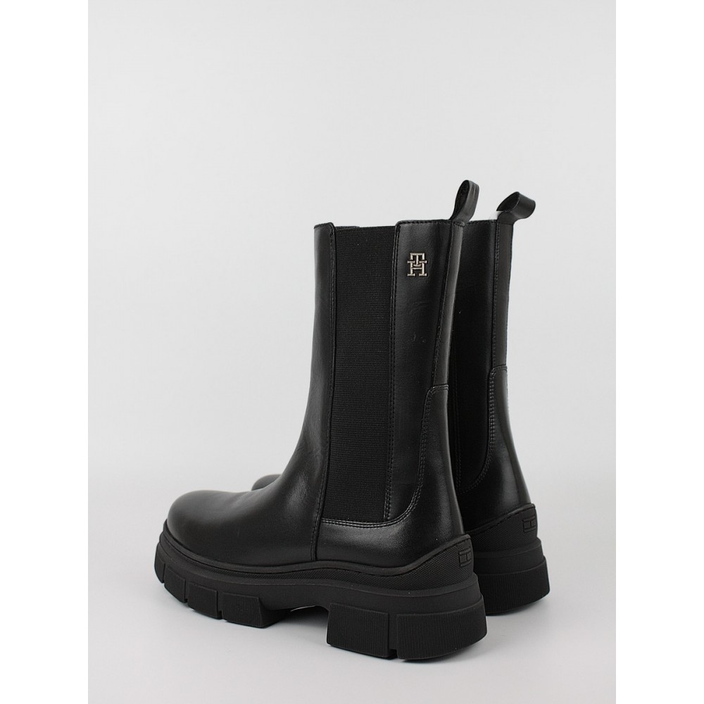 Γυναικεία Μποτάκι Tommy Hilfiger Essential Leather Chelsea Boot FW0FW07490-BDS Μαύρο