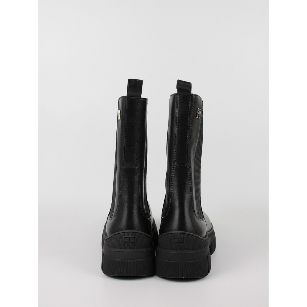 Women Boots Tommy Hilfiger Essential Leather Chelsea Boot FW0FW07490-BDS Black Women Boots Tommy Hilfiger Essential Leather Chelsea Boot FW0FW07490-BDS Black