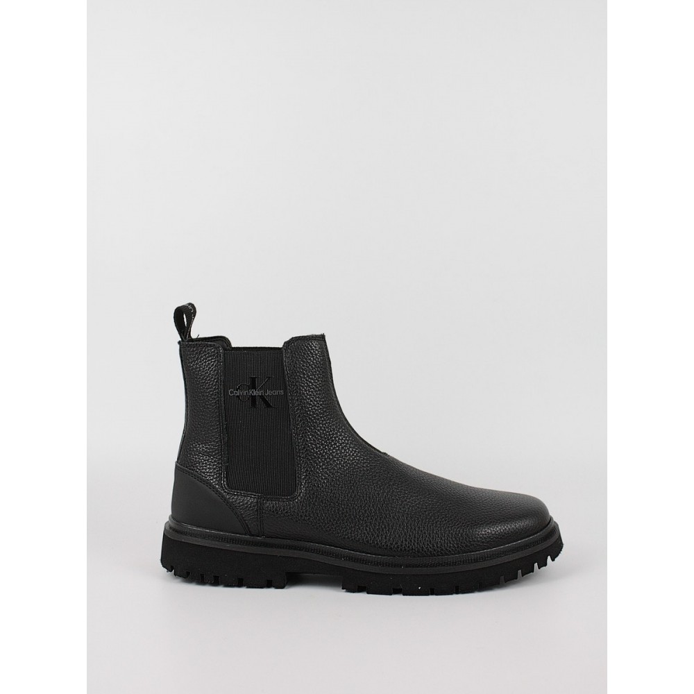 Ανδρικά Chelsea Μποτάκια Calvin KLein Eva Mid Chelsea Boot Lth YM0YM00750-0GT Μαύρο