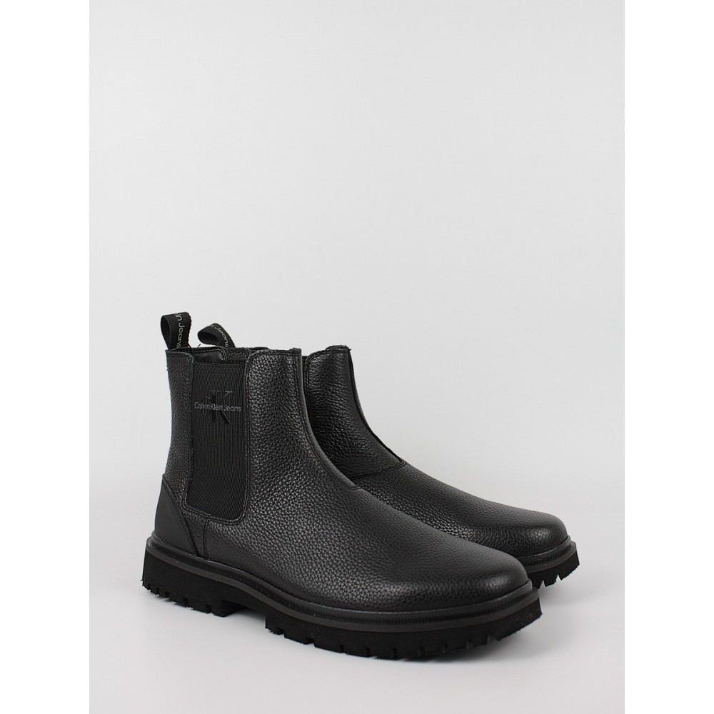 Ανδρικά Chelsea Μποτάκια Calvin KLein Eva Mid Chelsea Boot Lth YM0YM00750-0GT Μαύρο