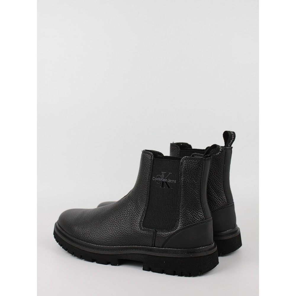 Ανδρικά Chelsea Μποτάκια Calvin KLein Eva Mid Chelsea Boot Lth YM0YM00750-0GT Μαύρο