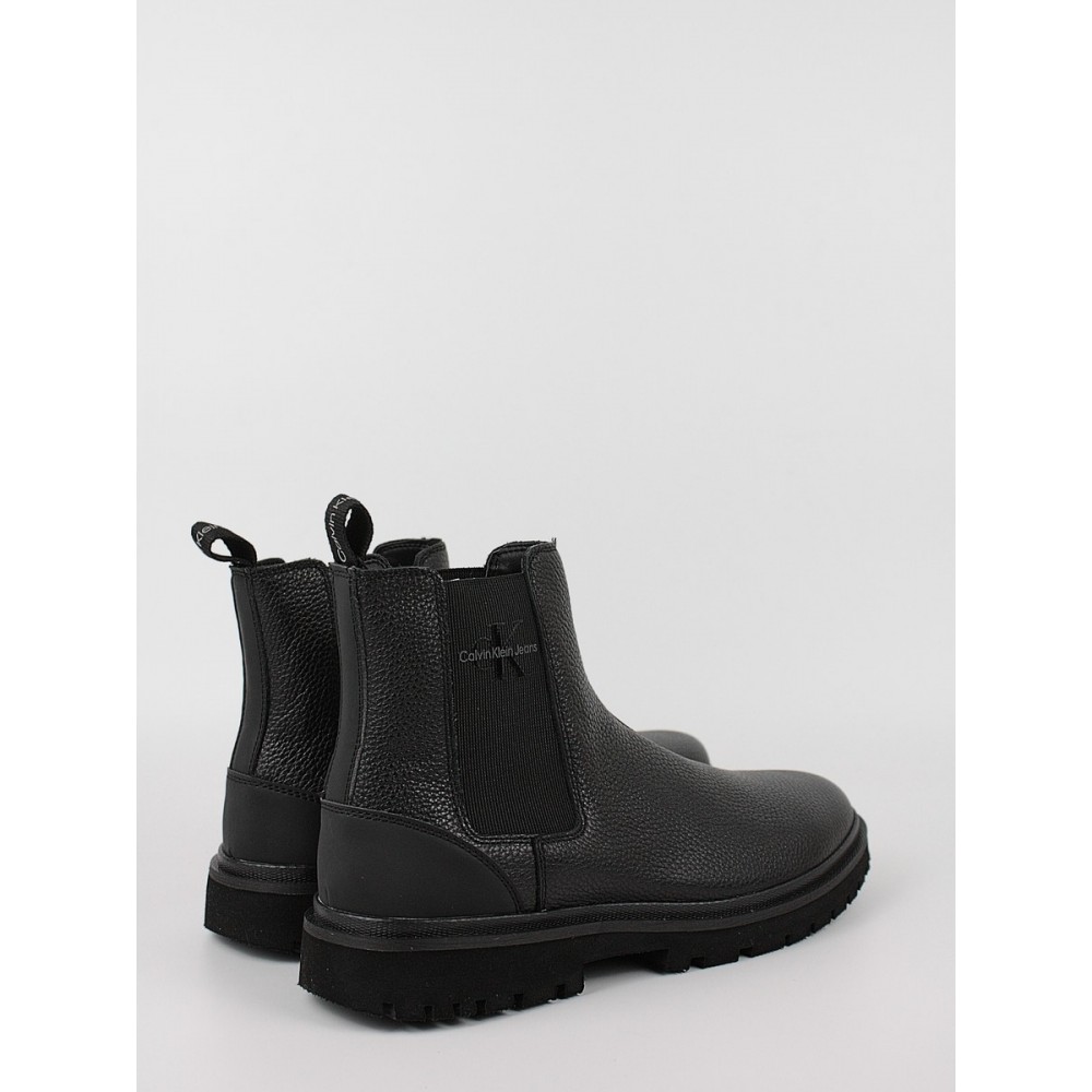 Ανδρικά Chelsea Μποτάκια Calvin KLein Eva Mid Chelsea Boot Lth YM0YM00750-0GT Μαύρο